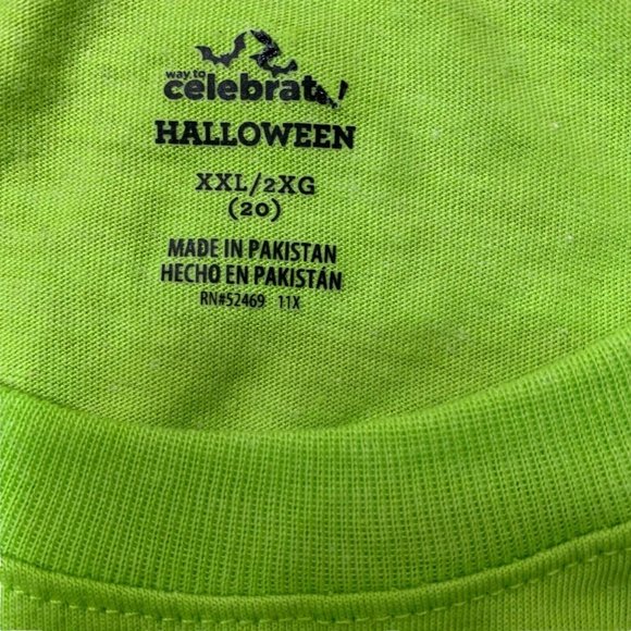 Way To Celebrate Halloween Momster T Shirt XXL or XXXL Green with Black Bats - Picture 6 of 7